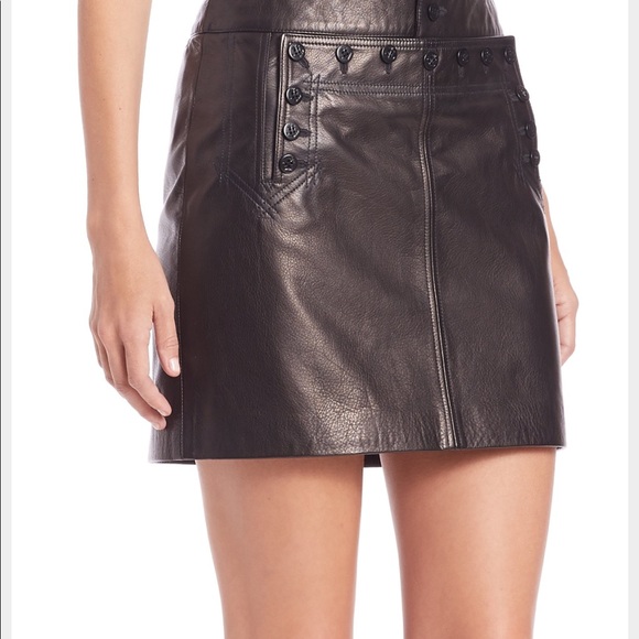 Ralph Lauren Moto lambskin leather skirt - Picture 2 of 7
